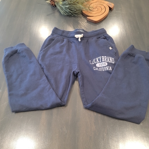 Lucky Brand Youth Boy's Graphic Print Jogger Sweatpants Navy Size Medium - Picture 2 of 10